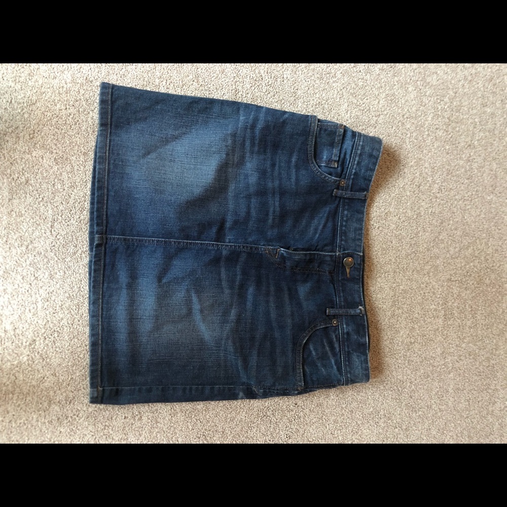 Dark washed jean skirt